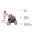 Jogging Sports Stroller with Comfort Rubber Wheels/Zipper-Less Entry/1-Hand Quick Fold/Aluminum Frame for Small/Medium Dogs, Cats and Pets (Green Camo) - Image 23